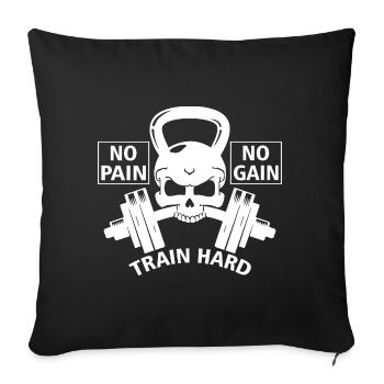 NO PAIN NO GAIN TRAINING HARD - Housse de coussin décorative 45 x 45 cm - noir - Devant