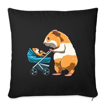 Cochon d’Inde Mama Poussette Cochon d’Inde - Housse de coussin décorative 45 x 45 cm - noir - Devant