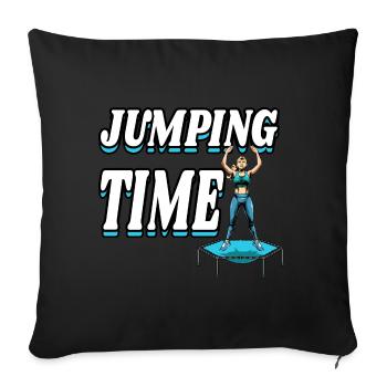 Jumping Trampolin Trendsport Fitness Damen Sport - Sofakissenbezug 45 x 45 cm - Schwarz - Vorne