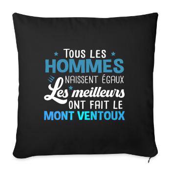 Mont Ventoux Cycliste Montagne Randonnée Alpes - Housse de coussin décorative 45 x 45 cm - noir - Devant