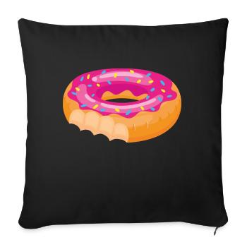 Donuts - Housse de coussin décorative 45 x 45 cm - noir - Devant