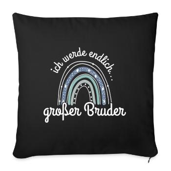 Ich werde Großer Bruder / Großer Bruder 2023 - Sofakissenbezug 45 x 45 cm - Schwarz - Vorne