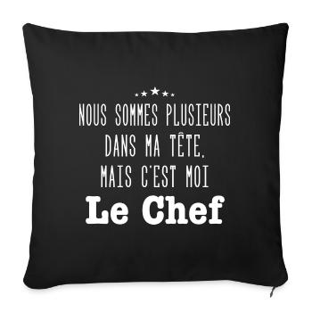 c'est moi le chef - Housse de coussin décorative 45 x 45 cm - noir - Devant