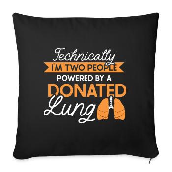 powered by a donated Lung - Sofakissenbezug 45 x 45 cm - Schwarz - Vorne