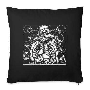 Medieval Plague Skull Occult - Sofa pillowcase 17,3'' x 17,3'' (45 x 45 cm) - black - Front