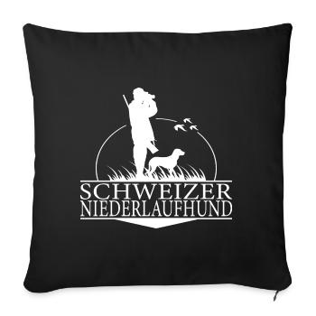 Schweizer Niederlaufhund Jagdhunderasse Wilsigns - Sofakissenbezug 45 x 45 cm - Schwarz - Vorne