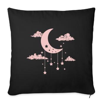 Cute Crescent Pastel Goth Moon - Sofa pillowcase 17,3'' x 17,3'' (45 x 45 cm) - black - Front