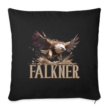Falknerei Beizjagd Greifvogel Greif Falke - Sofakissenbezug 45 x 45 cm - Schwarz - Vorne