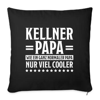Kellner Lustige Spruch Service Restaurant Geschenk - Sofakissenbezug 45 x 45 cm - Schwarz - Vorne
