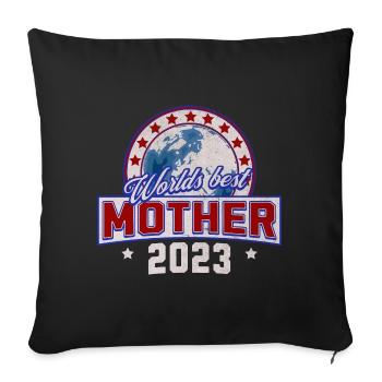 Worlds Best Mother 2023 College Design - Sofakissenbezug 45 x 45 cm - Schwarz - Vorne