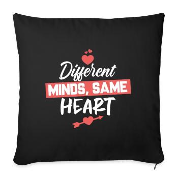 Neurodiverse Mariage Couple Valentine's Day - Sofa pillowcase 17,3'' x 17,3'' (45 x 45 cm) - black - Front