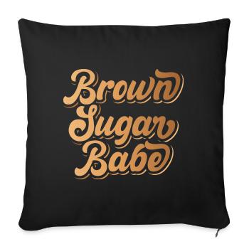 Brown Sugar Babe Pro Afro American Pride - Sofa pillowcase 17,3'' x 17,3'' (45 x 45 cm) - black - Front