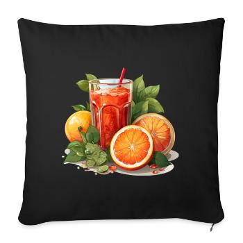 Blutorange Orange Saft Blutorangensaft - Sofakissenbezug 45 x 45 cm - Schwarz - Vorne