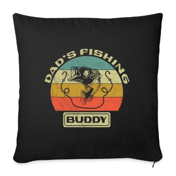 Angeln Angler Vater Sohn Dad's Fishing Buddy - Sofakissenbezug 45 x 45 cm - Schwarz - Vorne