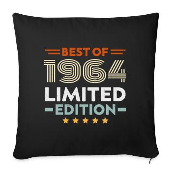 Retro 1964 Vintage Geschenk zum 60-jährigen Jubiläum 60 Jahre - Sofakissenbezug 45 x 45 cm - Schwarz - Vorne