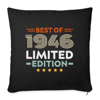 Retro 1946 Vintage Gift 78th Birthday 78 Years - Sofa pillowcase 17,3'' x 17,3'' (45 x 45 cm) - black - Front