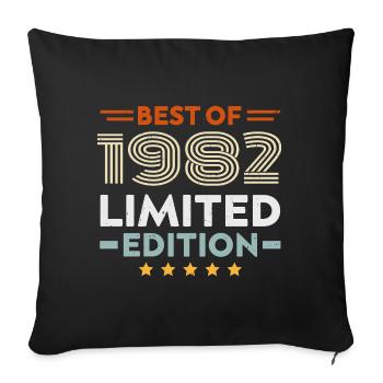 Retro 1982 Vintage Gift 42nd Birthday 42 Years - Sofa pillowcase 17,3'' x 17,3'' (45 x 45 cm) - black - Front