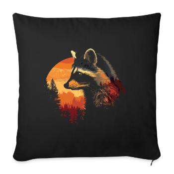 Cute Raccoon Raccoon Nature Baby Raccoon Forest - Sofa pillowcase 17,3'' x 17,3'' (45 x 45 cm) - black - Front