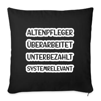 Altenpfleger Geschenk Altenpflege Pflegefachkraft - Sofakissenbezug 45 x 45 cm - Schwarz - Vorne