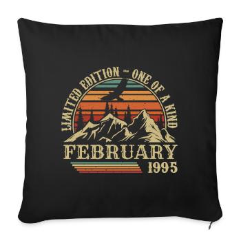 Février 1995 Rétro Né en Février 1995 Anniversaire - Housse de coussin décorative 45 x 45 cm - noir - Devant