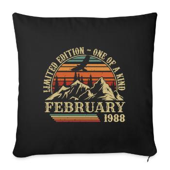 Février 1988 Rétro Né en Février 1988 Anniversaire - Housse de coussin décorative 45 x 45 cm - noir - Devant