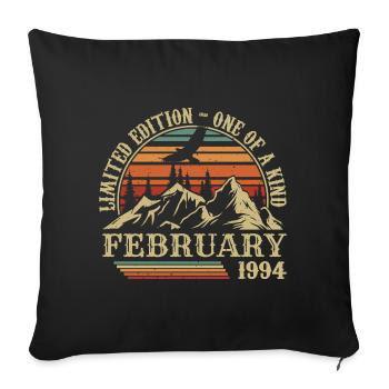Februar 1994 Retro Geboren Februar 1994 Geburtstag - Sofakissenbezug 45 x 45 cm - Schwarz - Vorne