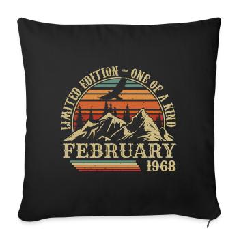 Février 1968 Rétro Né en Février 1968 Anniversaire - Housse de coussin décorative 45 x 45 cm - noir - Devant