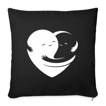 Love - love - Sofa pillowcase 17,3'' x 17,3'' (45 x 45 cm) - black - Front