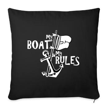 MY BOAT MY RULES CAPTAIN - Sofa pillowcase 17,3'' x 17,3'' (45 x 45 cm) - black - Front