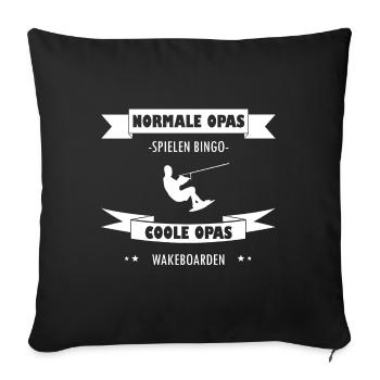 Wakeboarding Coole Opas Opa Geschenkidee - Sofakissenbezug 45 x 45 cm - Schwarz - Vorne