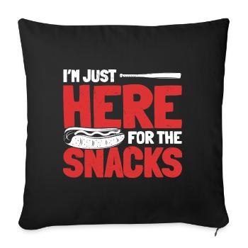 Amateurs de collations de baseball - Housse de coussin décorative 45 x 45 cm - noir - Devant