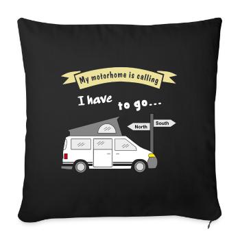 mon camping-car appelle - Housse de coussin décorative 45 x 45 cm - noir - Devant