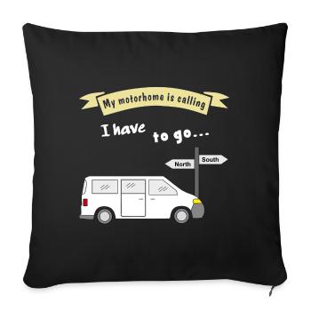 mon camping-car appelle - Housse de coussin décorative 45 x 45 cm - noir - Devant