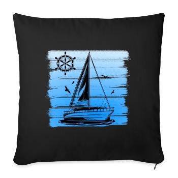 Sailing Ship Design Boat Boat Seafaring Maritime - Sofa pillowcase 17,3'' x 17,3'' (45 x 45 cm) - black - Front