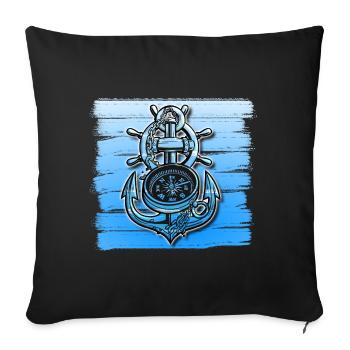 Anchor Design Ship Boat Seafaring Maritime - Sofa pillowcase 17,3'' x 17,3'' (45 x 45 cm) - black - Front