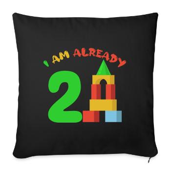 J’ai déjà 2 ans 2ème anniversaire - Housse de coussin décorative 45 x 45 cm - noir - Devant