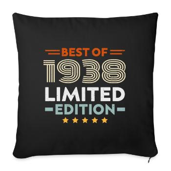 Retro 1938 Vintage Cadeau 86e Anniversaire 86 Ans - Housse de coussin décorative 45 x 45 cm - noir - Devant