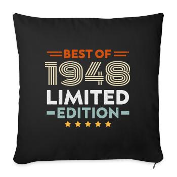 Retro 1948 Vintage Gift 76th Birthday 76 Years - Sofa pillowcase 17,3'' x 17,3'' (45 x 45 cm) - black - Front