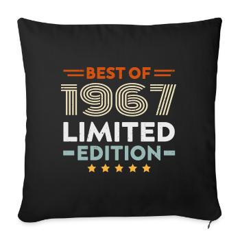 Retro 1963 Vintage Gift 61st Birthday 61 Years - Sofa pillowcase 17,3'' x 17,3'' (45 x 45 cm) - black - Front