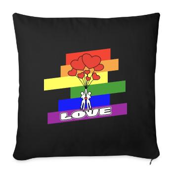 LGBT Gay Lesbian Gay - Sofa pillowcase 17,3'' x 17,3'' (45 x 45 cm) - black - Front