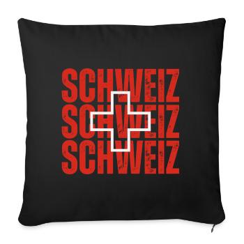 Flag of Switzerland, Swiss pride - Sofa pillowcase 17,3'' x 17,3'' (45 x 45 cm) - black - Front