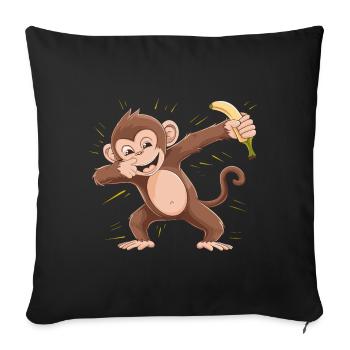 Niedlicher Affe für Kinder für Kinder - Sofakissenbezug 45 x 45 cm - Schwarz - Vorne