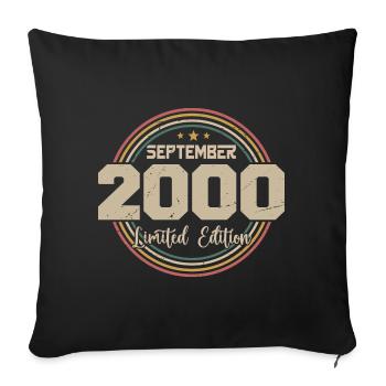 September Birthday Gift 2000 - Sofa pillowcase 17,3'' x 17,3'' (45 x 45 cm) - black - Front