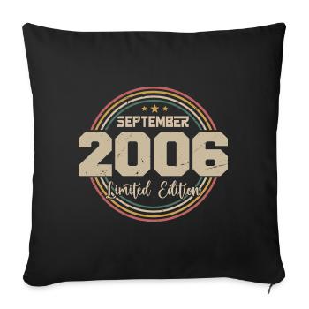 September 2006 Geburtstagsgeschenk 2006 - Sofakissenbezug 45 x 45 cm - Schwarz - Vorne