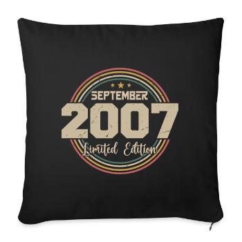 September 2007 Birthday Gift 2007 - Sofa pillowcase 17,3'' x 17,3'' (45 x 45 cm) - black - Front
