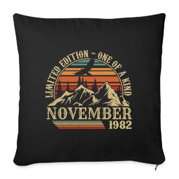 Born in November 1982 - Birthday November 1982 - Sofa pillowcase 17,3'' x 17,3'' (45 x 45 cm) - black - Front