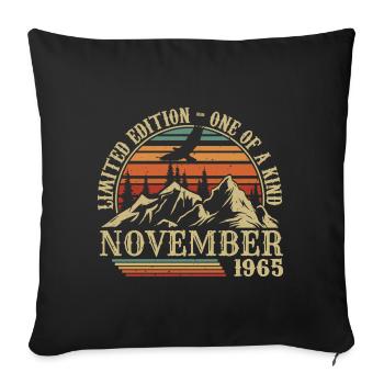 Born in November 1965 - Birthday November 1965 - Sofa pillowcase 17,3'' x 17,3'' (45 x 45 cm) - black - Front