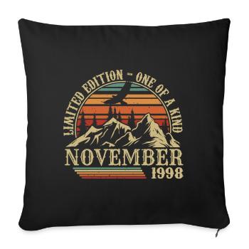 Born in November 1998 - Birthday November 1998 - Sofa pillowcase 17,3'' x 17,3'' (45 x 45 cm) - black - Front