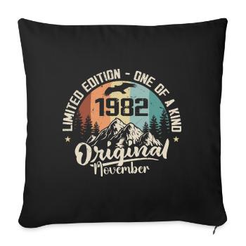 Original Novembre 1982 Anniversaire Novembre 1982 - Housse de coussin décorative 45 x 45 cm - noir - Devant