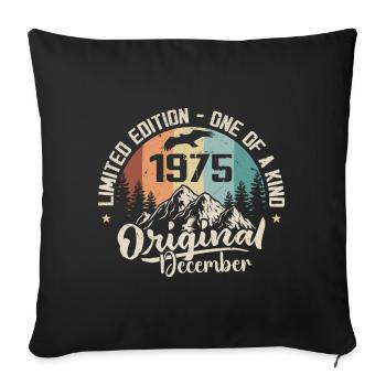 Anniversaire Décembre 1975 - Cadeau decembre 1975 - Housse de coussin décorative 45 x 45 cm - noir - Devant